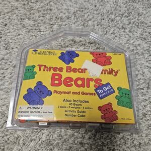 New! Learning Resources Three Bear Family Counting Bears 40 Count
